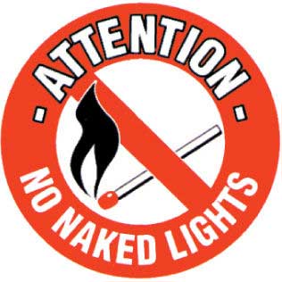 No smoking no naked flames sign - Signs 2 Safety