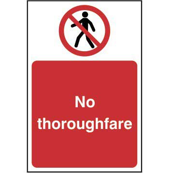 Click to view product details and reviews for No Thoroughfare Sign 1mm Rigid Pvc Board 300 X 200mm.