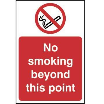 No Smoking Beyond This Point Sign 1mm Rigid Pvc Board 300 X 200mm
