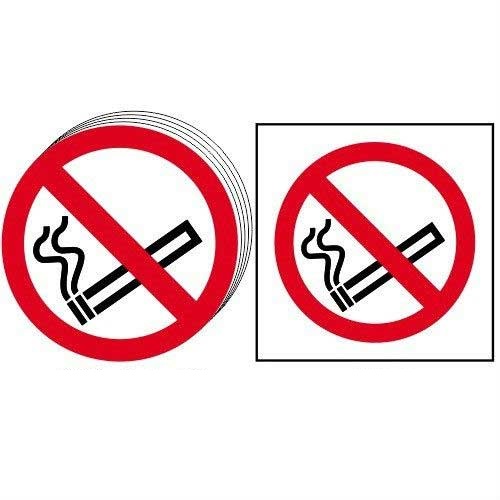 No Smoking Symbol Sign Self Adhesive Vinyl 100 X 100mm