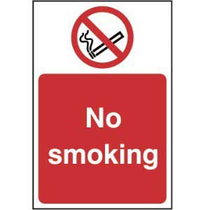 No Smoking Self Adhesive Sticky Sign 100 X 150mm