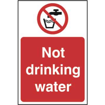 Not Drinking Water Sign Self Adhesive Sticky Sign 200 X 300mm