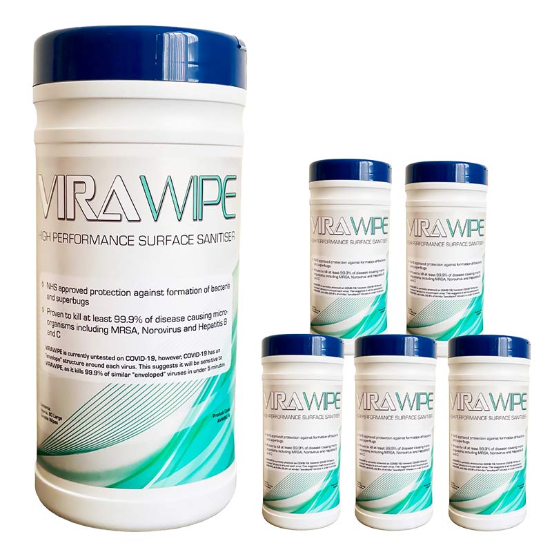 Virawipe High Performance Surface Sanitiser Wipes 6 Tubs