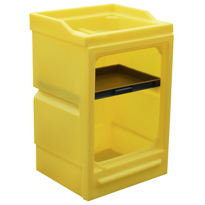 Yellow Polyethylene Open Fronted Spill cupboard -  980 x 580 x 640mm