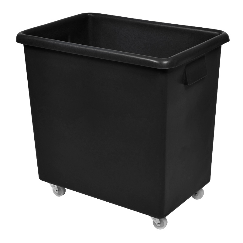 Click to view product details and reviews for 185 Litre Bar Truck 100 Recycled Plastic Polymer Black 620 X 670 X 615 Four 50mm Nylon Swivel Castors.