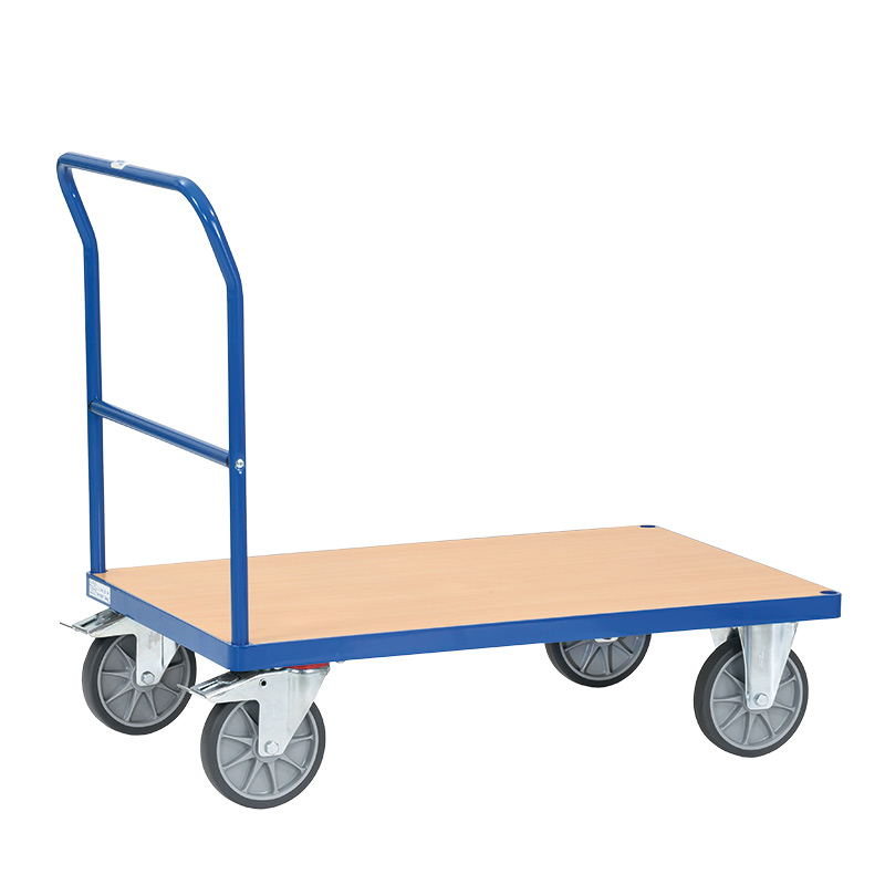 Single Beech Veneer Open End Flatbed Trolleys