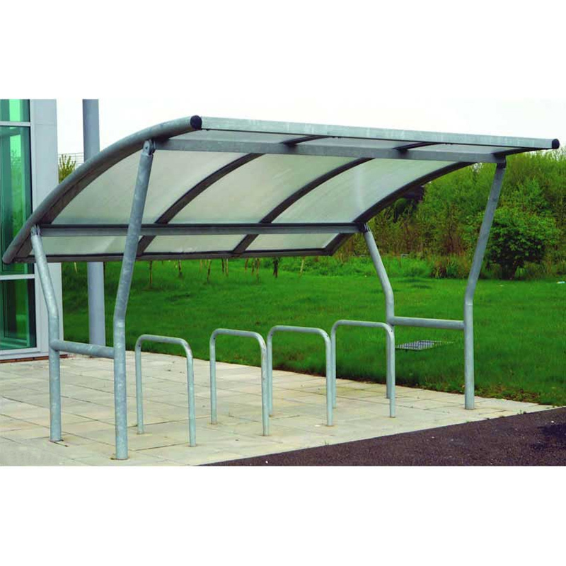 Click to view product details and reviews for Single Side Cambridge Bike Shelter Str Flanged Polycarbonate Roof.