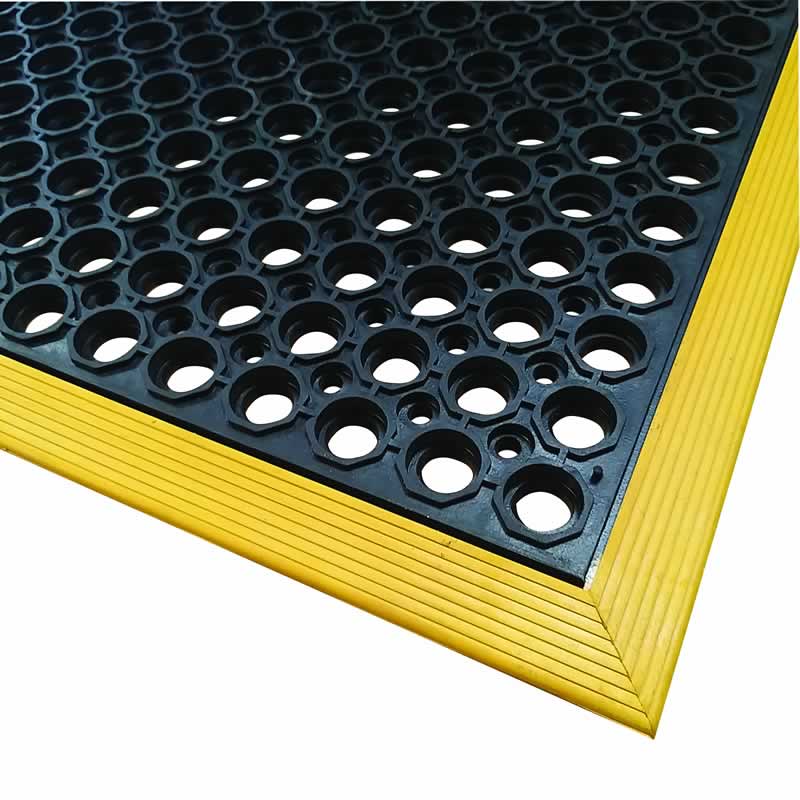 Work Station Safety Mat - Black with Yellow Edging -  13 x 910 x 1550mm