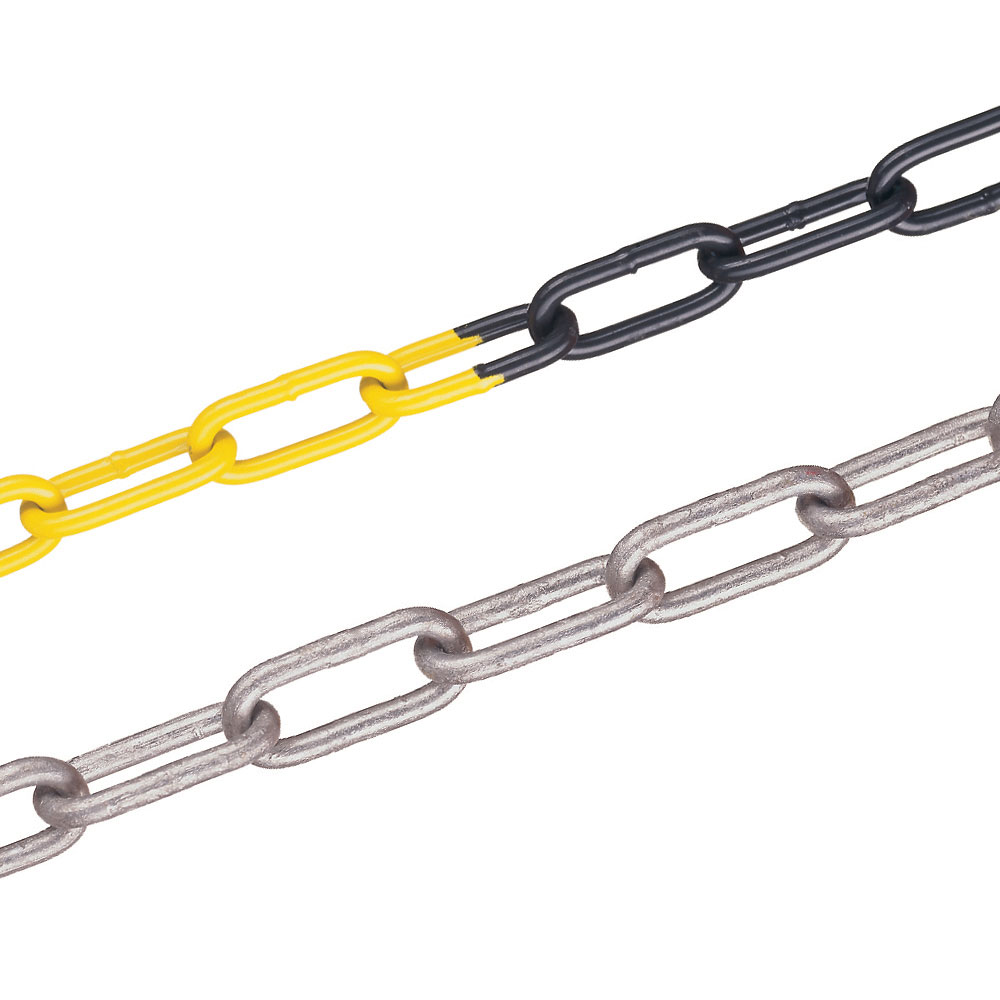 6mm Yellow Black Weather Resistant Polyester Steel Chain 5 Metre Length