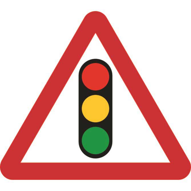 Zintec 600mm Triangular Traffic Lights Road Sign With Frame