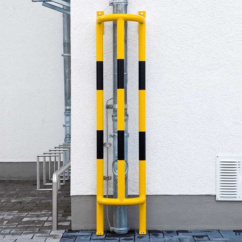 TRAFFIC-LINE Pipe Protector Wall Mounted - 1500 x 350 x 300mm (H x W x D) - Yellow/Black