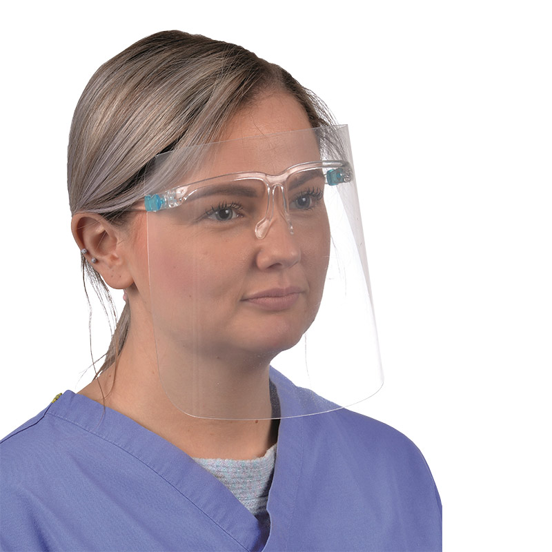 Click to view product details and reviews for Transparent Face Shield With Glasses Frame.