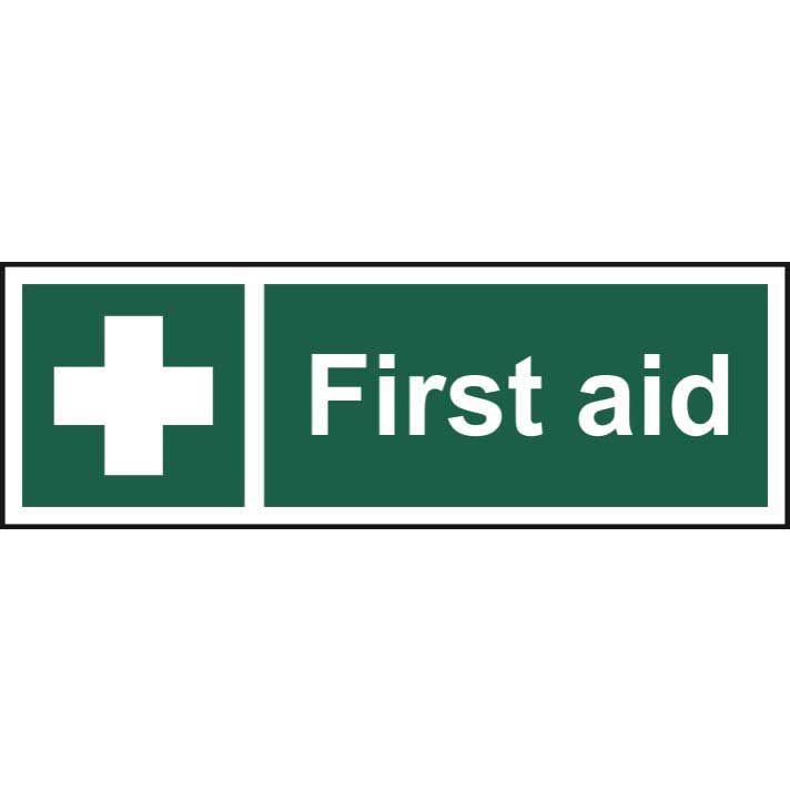 First Aid Sign Self Adhesive Vinyl Sign 100 X 300mm