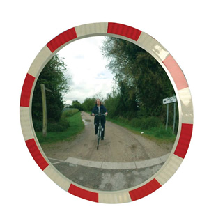 Convex Polycarbonate Traffic Mirrors with reflective edging