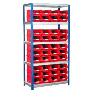  Ecorax - Topbox Shelving Units 5 shelves & 40x TC4 bins