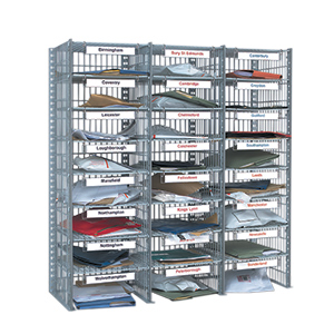 wire mesh mail sorting unit