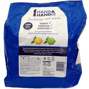 Hand & Handle Wet Wipes (Case 3) - 3x 1000 Roll