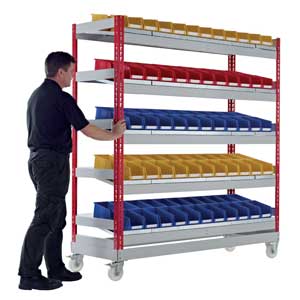 Mobile Just Kanban Shelving Bays With 5 Shelves