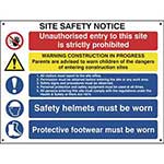 Construction Site Safety Notice With 1 Prohibition, 1 Warning & 3 ...