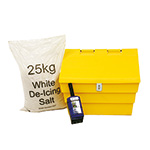 Mini Sized 50 Litre Grit Bin, Available With 25kg Bag of Salt & Scoop